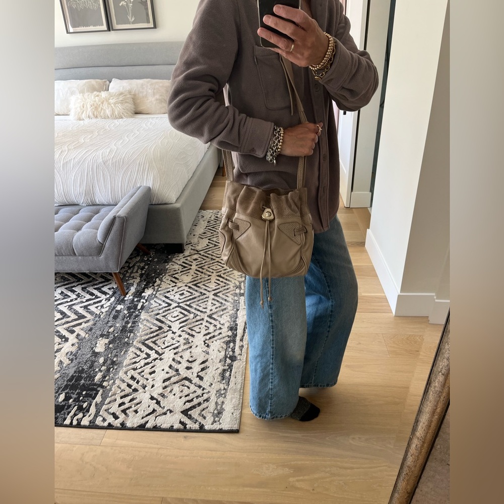 Leather & suede bucket bag!